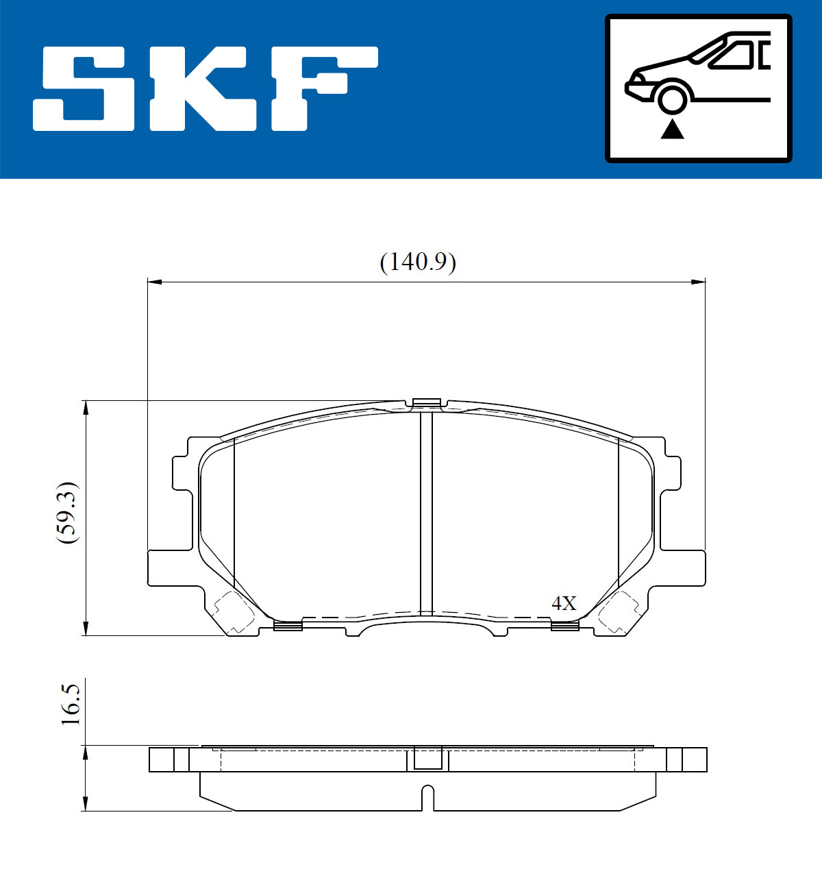 SKF VKBP 80693 Bremsbelagsatz, Scheibenbremse